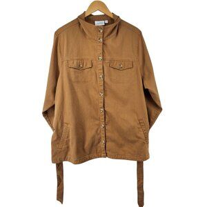 National Womens Button-Up Jacket‎ 3X Brown